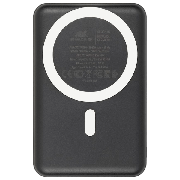 Power Bank 10000 мАч RivaCase VA2604 (15 Вт) Черный  photo 1