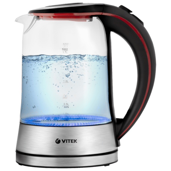 Ceainic electric Vitek VT-7009 Black 2200 W, 1.7l, Material interior: Sticlă photo 1