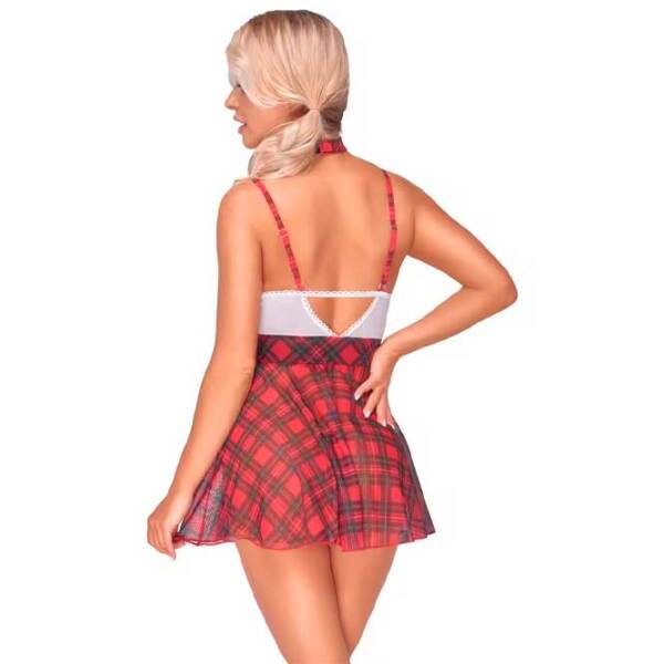 Комплект нижнего белья Cottelli Schoolgirl Plaid (XL) Красный  photo 3