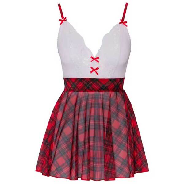 Комплект нижнего белья Cottelli Schoolgirl Plaid (XL) Красный  photo 4