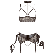 Комплект нижнего белья Cottelli Bra Set for Bondage Games (L) Черный 