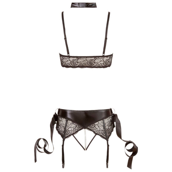 Комплект нижнего белья Cottelli Bra Set for Bondage Games (L) Черный  photo 2