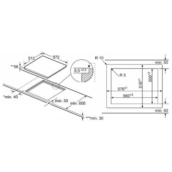 Plită încorporabilă cu inducție Bosch PIE601BB5E Black Vitroceramică, 7400 W photo 4