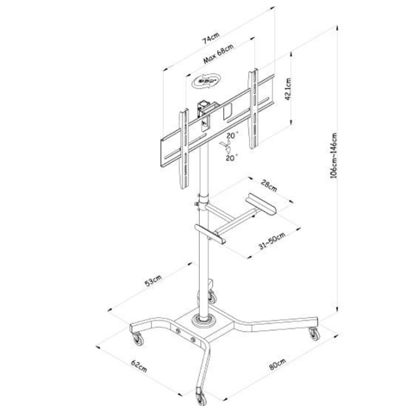 Кронштейн ТВ Reflecta 42P-Shelf Черный VESA 600 x 400 мм photo 4
