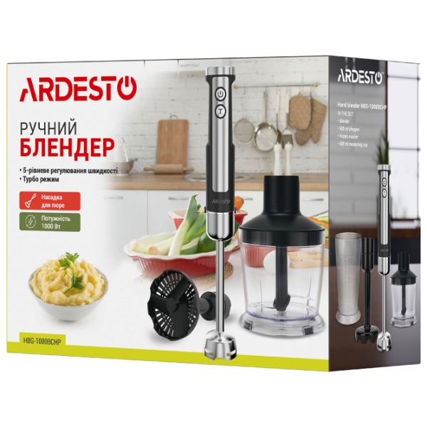 Blender de mână Ardesto HBG-1000BCHP Black  photo 14
