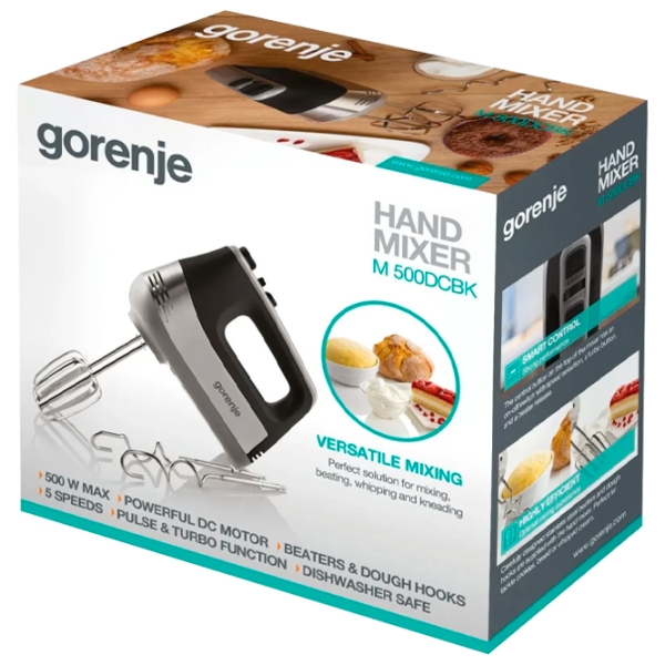 Mixer Gorenje M500DCBK Silver 500 W, Numărul de viteze: 5, Regim turbo photo 7