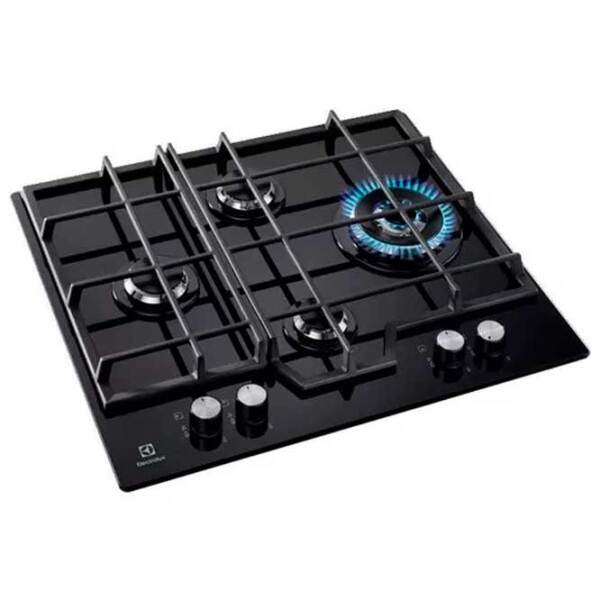 Plită încorporabilă pe gaz Electrolux KGG6456K Black Sticlă călită, Gratare: Fontă photo 2
