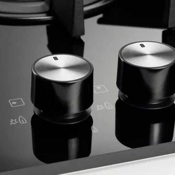 Plită încorporabilă pe gaz Electrolux KGG6456K Black Sticlă călită, Gratare: Fontă photo 3