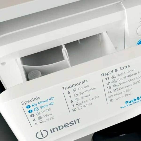 Стиральная машина с сушкой Indesit DE 96436 EWSV Белый 9 кг, 1400 об/мин, D photo 2