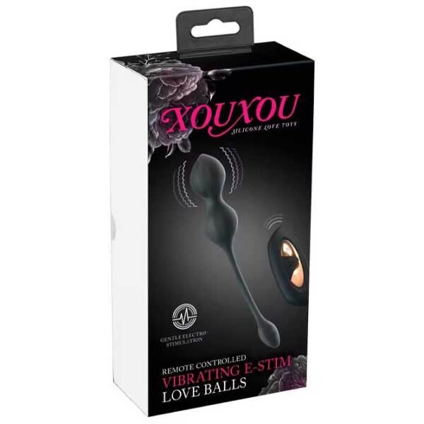 Вибратор XOUXOU Vibrating E-Stim Love Balls Черный  photo 5