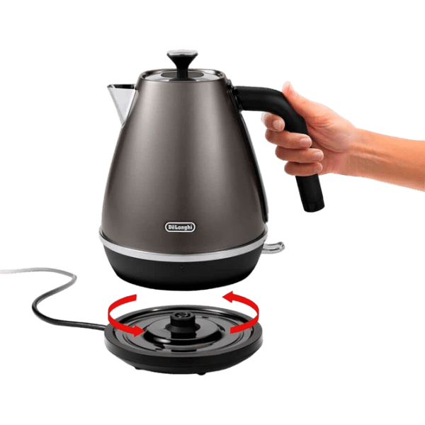 Электрочайник DeLonghi KBIN2001.TB Титан 2000 Вт, 1.7л, Внутреннее покрытие: Нержавеющая сталь photo 4