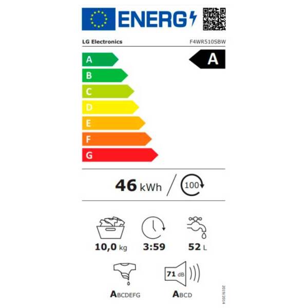 Mașină de spălat LG F4WR510SBW White 10 kg, 1400 rpm, A photo 6