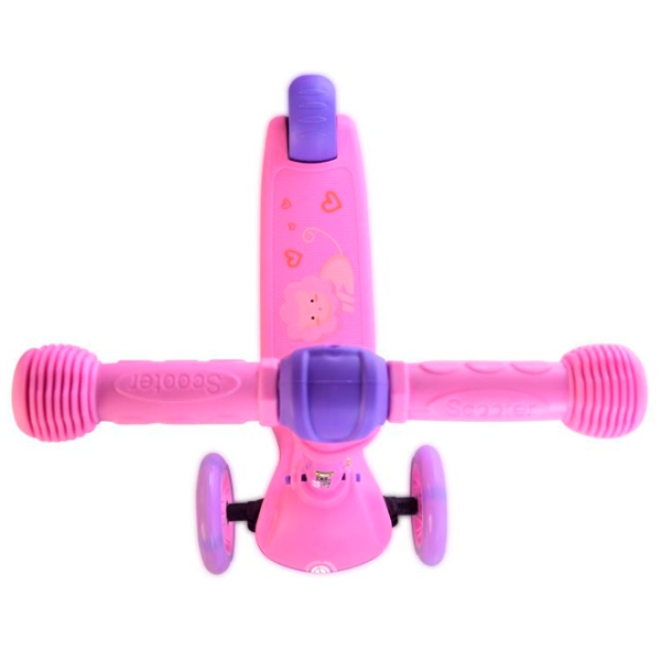 Trotinetă pentru copii cu trei roți Lorelli Tamtam (10390160004) Pink 3 ani, 50 kg, Din plastic cu silicon photo 3