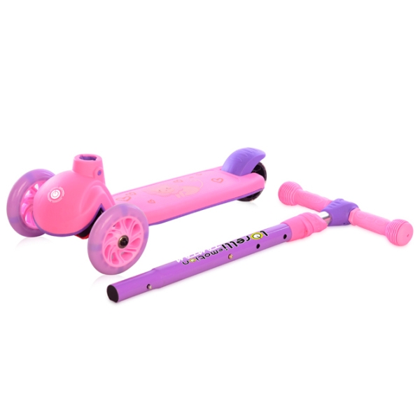 Trotinetă pentru copii cu trei roți Lorelli Tamtam (10390160004) Pink 3 ani, 50 kg, Din plastic cu silicon photo 4