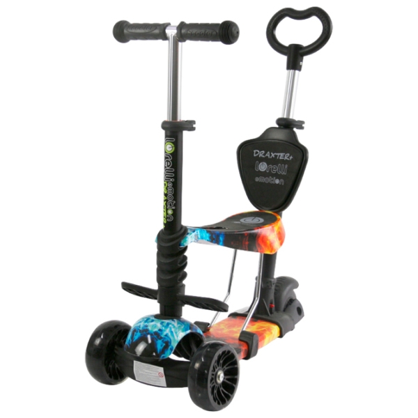 Детский трёхколёсный самокат Lorelli Draxter (10390140018) Черный 3 года, 20 кг, Пластиковые с силиконом photo 1