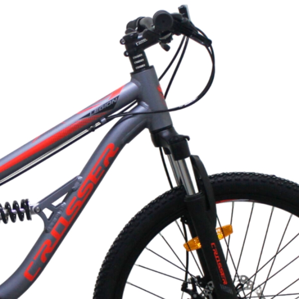 Велосипед Crosser Legion 26" 14" Серый Red Алюминий / Взрослый photo 4