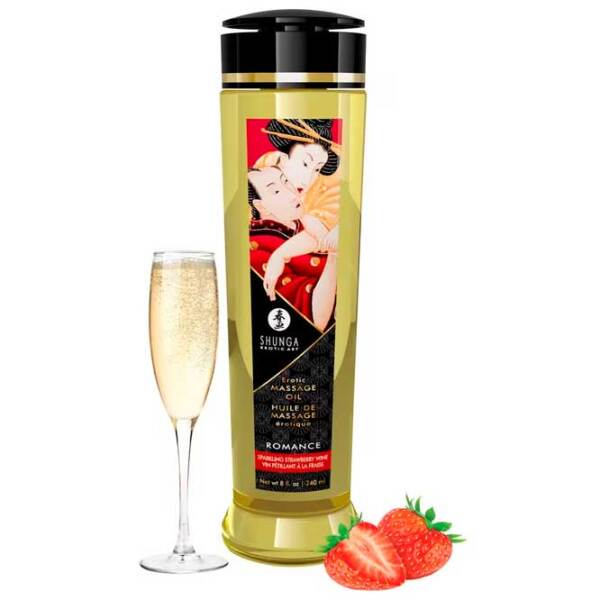 Ulei pentru masaj Shunga ShuOil Romance Strawberry 0.24l  photo 2