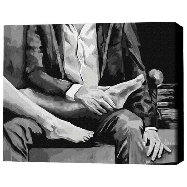 Pictură pe numere BrushMe Limbajul corpului 2 50 x 40 cm, P&acirc;nză photo 2