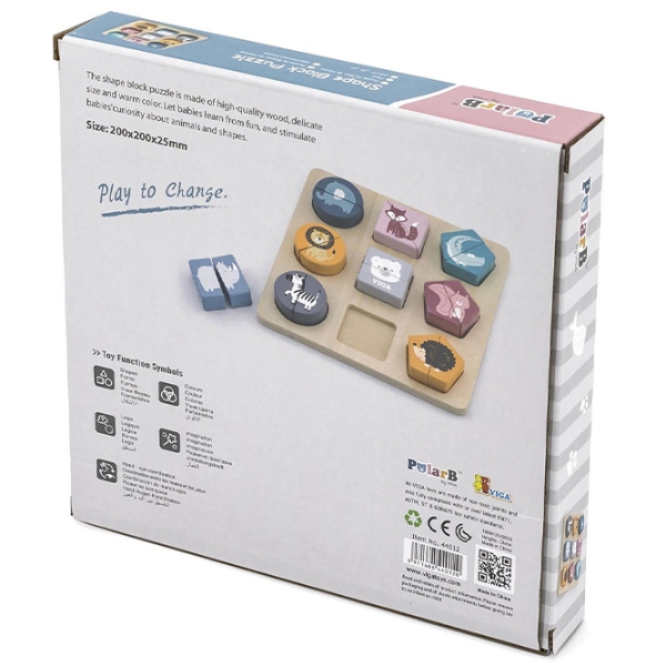 Puzzle PolarB by VIGA Дикие животные (44012) Количество деталей: 24, Рекомендуемый возраст: 1.5+ photo 3