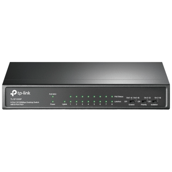 Switch TP-Link TL-SF1009P Black 1.8 Gbit/ s photo 1
