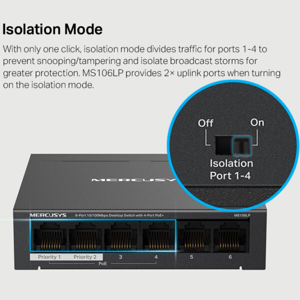 Switch Mercusys MS106LP Black 10 Gbit/ s photo 5