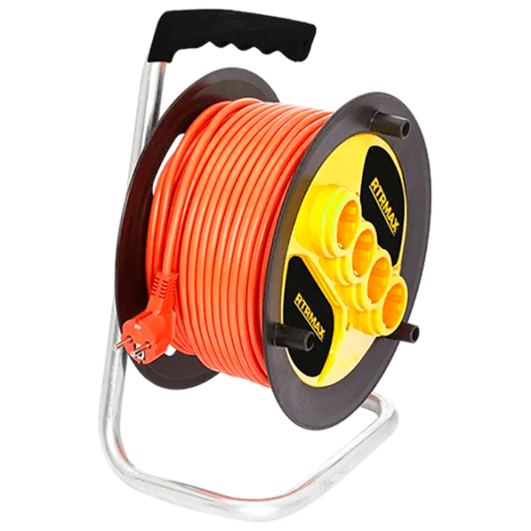 Prelungitor pe tambur RTRMAX REM32520 20 m Yellow  photo 1