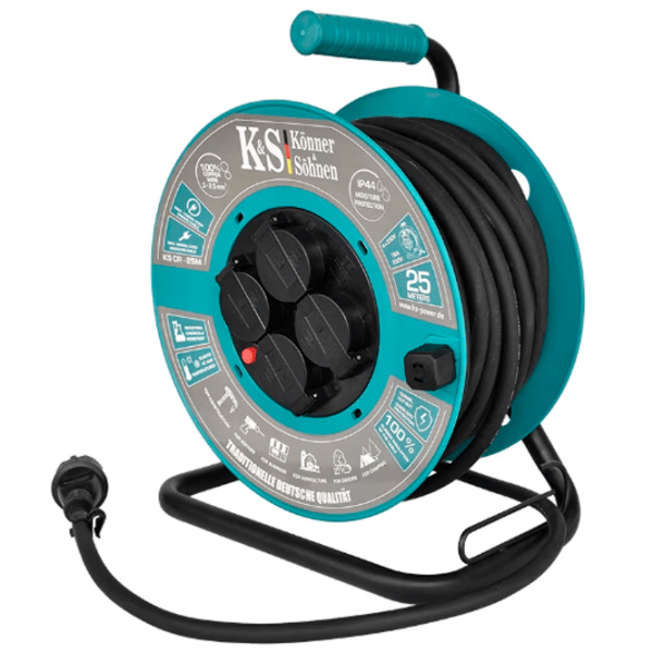Удлинитель на катушке Könner & Söhnen CR-25M 25 м Черный  photo 1