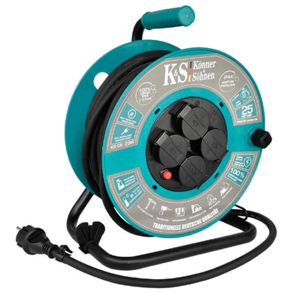 Удлинитель на катушке Könner & Söhnen CR-25M 25 м Черный  photo 2