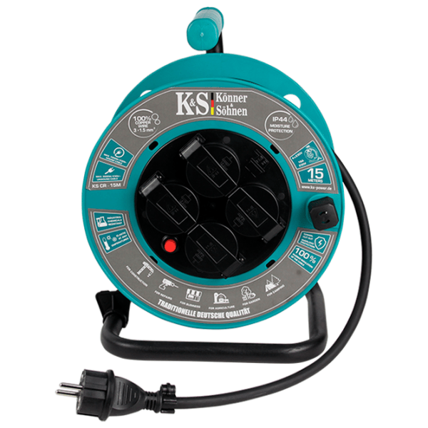 Удлинитель на катушке Könner & Söhnen CR-15M 15 м Черный  photo 2
