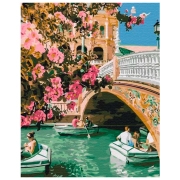 Pictură pe numere BrushMe Veneția primăvara 50 x 40 cm, P&acirc;nză