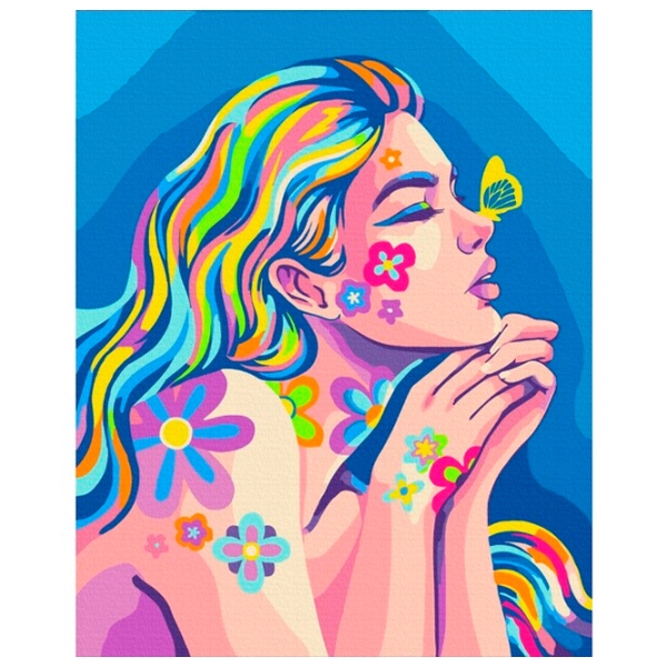 Pictură pe numere BrushMe Vise cu neon 50 x 40 cm, P&acirc;nză photo 1