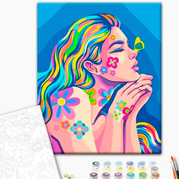 Pictură pe numere BrushMe Vise cu neon 50 x 40 cm, P&acirc;nză photo 2