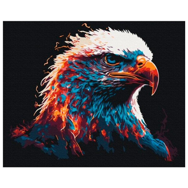 Pictură pe numere BrushMe Vultur în flăcări 50 x 40 cm, P&acirc;nză photo 1