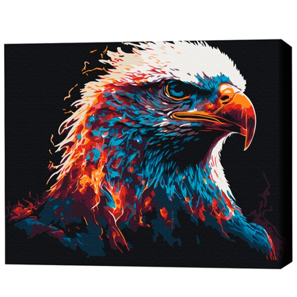 Pictură pe numere BrushMe Vultur în flăcări 50 x 40 cm, P&acirc;nză photo 3