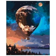 Pictură pe numere BrushMe Balon stelar 50 x 40 cm, P&acirc;nză