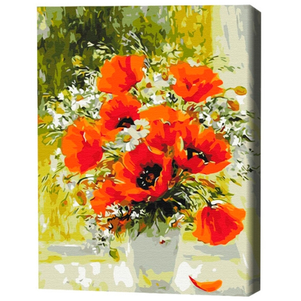 Pictură pe numere BrushMe Buchet de câmp pictat în ulei 50 x 40 cm, P&acirc;nză photo 3