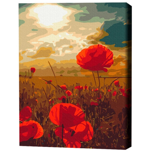 Pictură pe numere BrushMe Maci sub soarele arzător 50 x 40 cm, P&acirc;nză photo 3