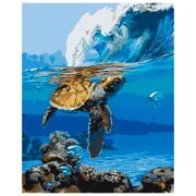 Pictură pe numere BrushMe În așteptarea surferului 50 x 40 cm, P&acirc;nză