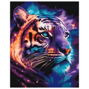 Pictură pe numere BrushMe Tigru spațial 50 x 40 cm, P&acirc;nză
