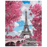 Pictură pe numere BrushMe Magnolia în Paris 50 x 40 cm, P&acirc;nză