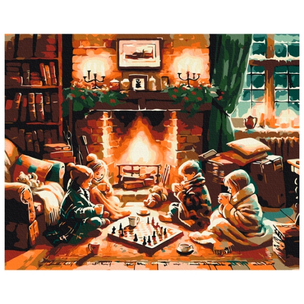 Pictură pe numere BrushMe Când este viscol 50 x 40 cm, P&acirc;nză photo 1