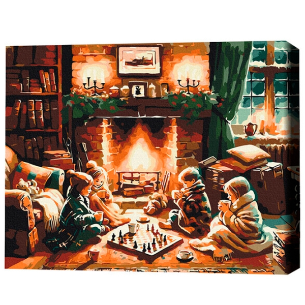 Pictură pe numere BrushMe Când este viscol 50 x 40 cm, P&acirc;nză photo 3