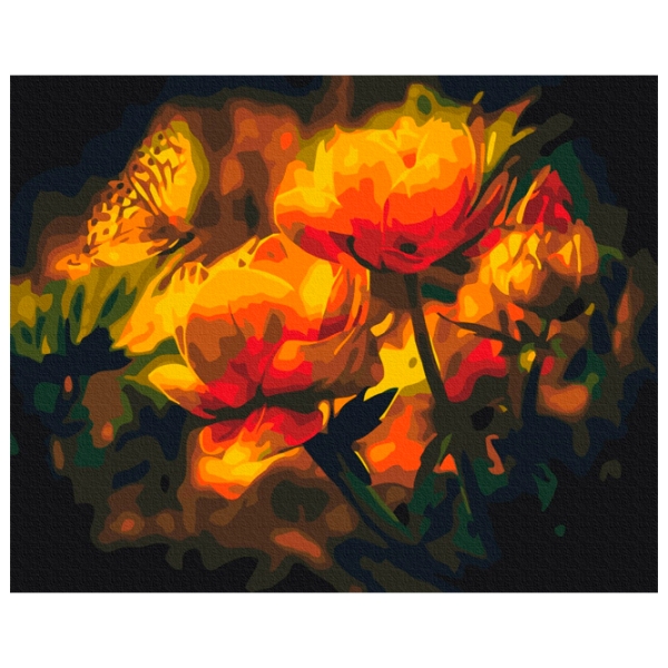 Pictură pe numere BrushMe Contraste florale 50 x 40 cm, P&acirc;nză photo 1
