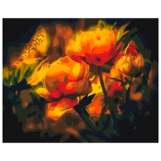 Pictură pe numere BrushMe Contraste florale 50 x 40 cm, P&acirc;nză