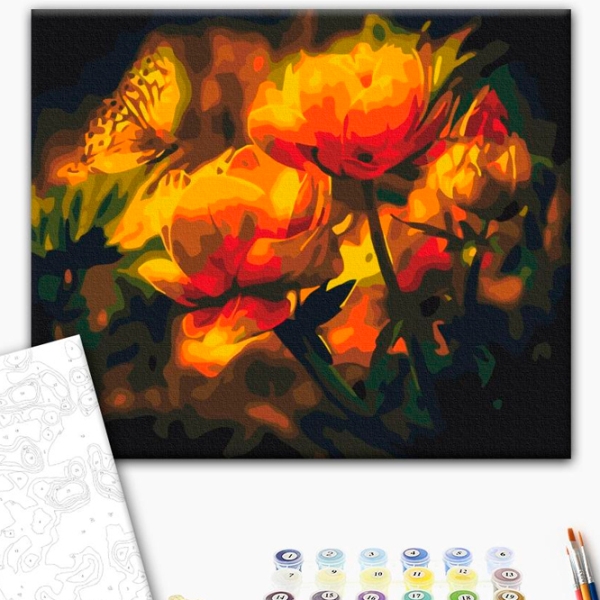 Pictură pe numere BrushMe Contraste florale 50 x 40 cm, P&acirc;nză photo 2