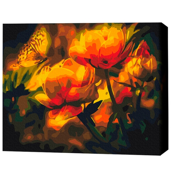 Pictură pe numere BrushMe Contraste florale 50 x 40 cm, P&acirc;nză photo 3