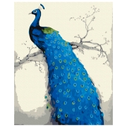 Pictură pe numere BrushMe Păun albastru 50 x 40 cm, P&acirc;nză