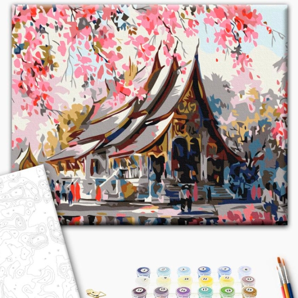 Pictură pe numere BrushMe Templu thailandez 50 x 40 cm, P&acirc;nză photo 2