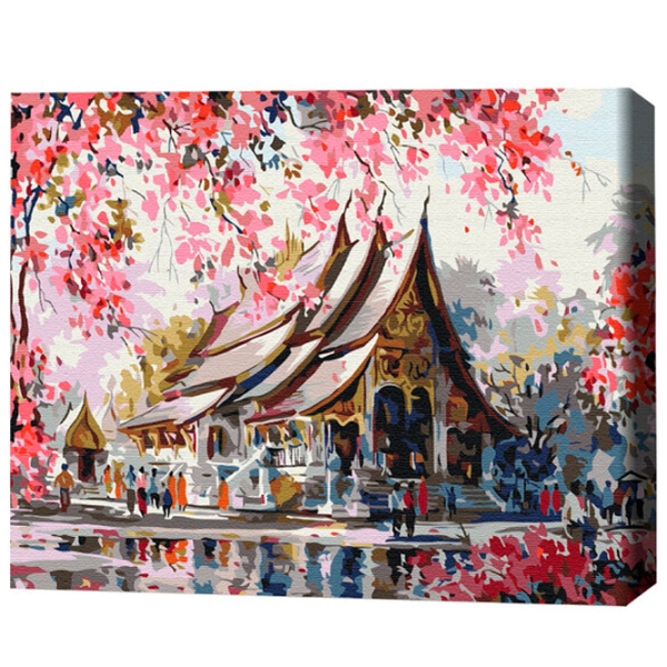 Pictură pe numere BrushMe Templu thailandez 50 x 40 cm, P&acirc;nză photo 3
