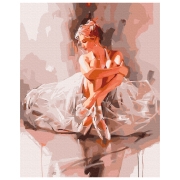 Pictură pe numere BrushMe Balerina într-un nor de tandrețe 50 x 40 cm, P&acirc;nză